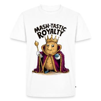 Mash-tastic Potato King - Men's Premium Organic T-Shirt - white - Front - Nico (187cm)