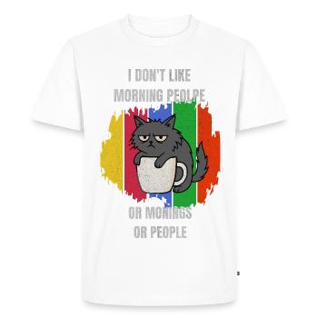 Je n’aime pas les gens du matin ou les matins ou les gens - T-shirt Premium bio Homme - blanc - Devant - Nico (187cm)