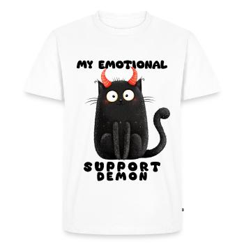 Soutien émotionnel Démon – Édition Chats drôles - T-shirt Premium bio Homme - blanc - Devant - Nico (187cm)