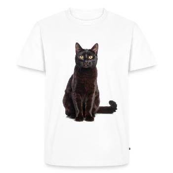 Chat élégant noir - élégant, mystérieux - T-shirt Premium bio Homme - blanc - Devant - Nico (187cm)