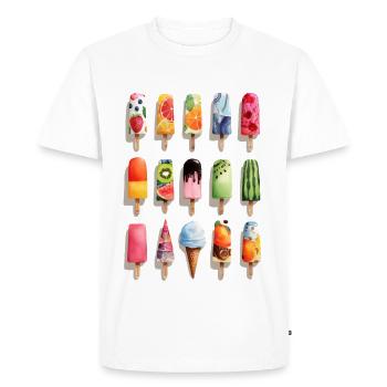 Saveurs de crème glacée colorées - T-shirt Premium bio Homme - blanc - Devant - Nico (187cm)