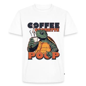 Lizard Turtle Coffee Butt Gaff Cigarette - Men's Premium Organic T-Shirt - white - Front - Nico (187cm)