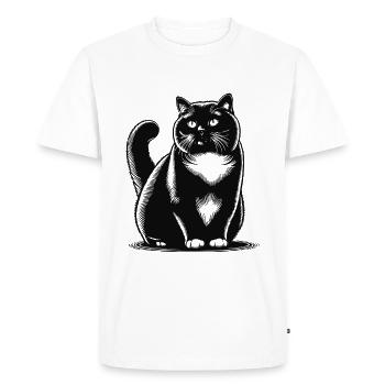 British Shorthair Design – Classy and Fluffy - Men's Premium Organic T-Shirt - white - Front - Nico (187cm)