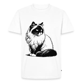 Ragdoll Cat Design - Doux, grand et adorable - T-shirt Premium bio Homme - blanc - Devant - Nico (187cm)