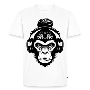 Monkey Head Skate Rhythm Beat Chemise - T-shirt Premium bio Homme - blanc - Devant - Nico (187cm)