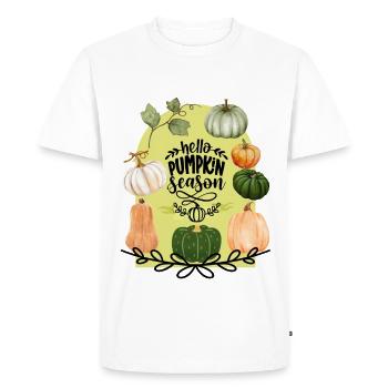 Hello Pumpkin Season - Men's Premium Organic T-Shirt - white - Front - Nico (187cm)