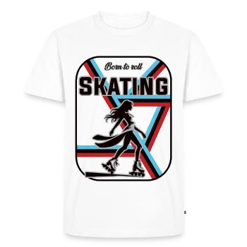 Conception de patins – Born to Roll - T-shirt Premium bio Homme - blanc - Devant - Nico (187cm)