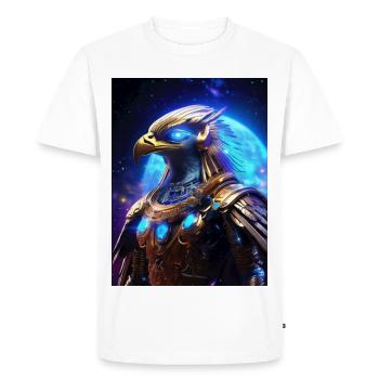 Horus – Le Faucon Céleste - T-shirt Premium bio Homme - blanc - Devant - Nico (187cm)