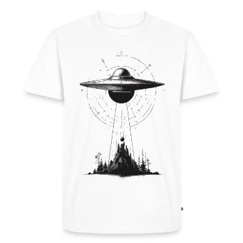 UAP landing over forest - Men's Premium Organic T-Shirt - white - Front - Nico (187cm)