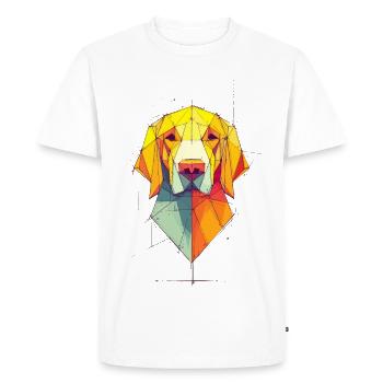 Geometric Dog Portrait - Men's Premium Organic T-Shirt - white - Front - Nico (187cm)