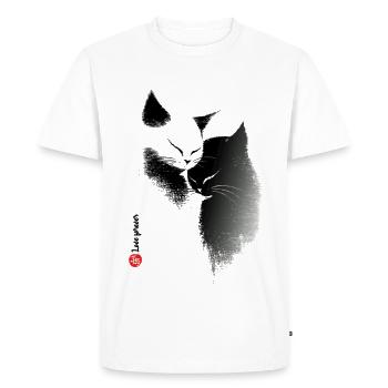 Cat Love - Men's Premium Organic T-Shirt - white - Front - Nico (187cm)