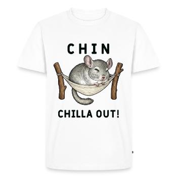 Humour Chinchilla Chin ChillaOut - T-shirt Premium bio Homme - blanc - Devant - Nico (187cm)