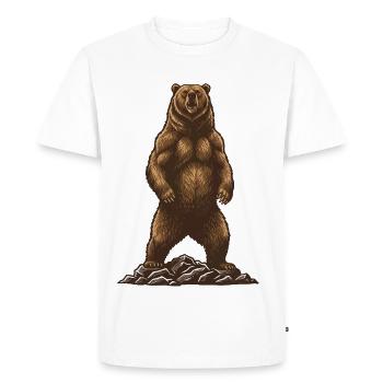 Majestic Grizzly Bear Power Wild - Men's Premium Organic T-Shirt - white - Front - Nico (187cm)