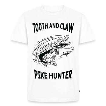 Pêche Rivière Brochet Pike Hunter - T-shirt Premium bio Homme - blanc - Devant - Nico (187cm)