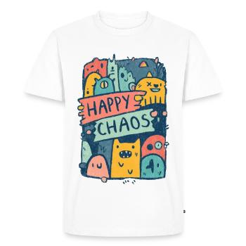 Monstres du Chaos heureux - T-shirt Premium bio Homme - blanc - Devant - Nico (187cm)