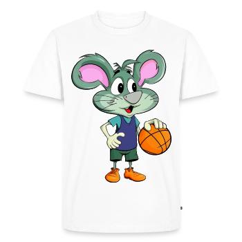 Basketball Mouse - Men's Premium Organic T-Shirt - white - Front - Nico (187cm)