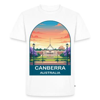 Canberra Australia Parliament House Travel Art - Men's Premium Organic T-Shirt - white - Front - Nico (187cm)