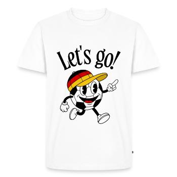 Football Fan Retro Comic Mascot - Men's Premium Organic T-Shirt - white - Front - Nico (187cm)