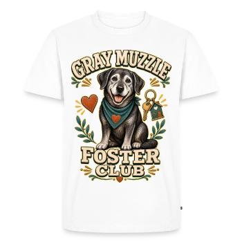 GRAY MUZZLE FOSTER CLUB Dog - Men's Premium Organic T-Shirt - white - Front - Nico (187cm)