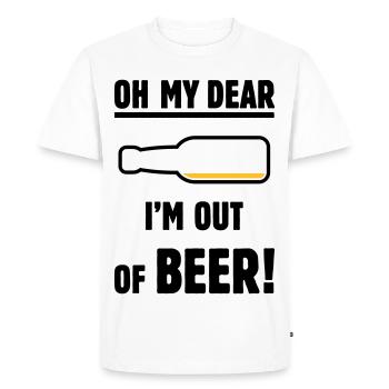 Oh mon cher – je n’ai plus de bière ! (Ale Lager / POS 3C) - T-shirt Premium bio Homme - blanc - Devant - Nico (187cm)