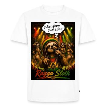Ragga Sloth – Just Gimme Sloth Life Reggae Design - T-shirt Premium bio Homme - blanc - Devant - Nico (187cm)