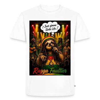 Paresseux ragga – Juste donne-moi la vie de paresse, motif musical - T-shirt Premium bio Homme - blanc - Devant - Nico (187cm)