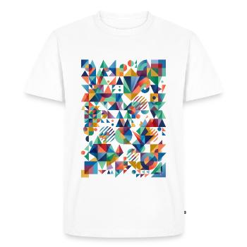 Abstract color mosaic - Men's Premium Organic T-Shirt - white - Front - Nico (187cm)