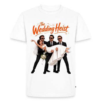 Wedding Heist: Comedy Spurt - Men's Premium Organic T-Shirt - white - Front - Nico (187cm)
