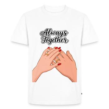 Toujours ensemble : mains avec alliances - T-shirt Premium bio Homme - blanc - Devant - Nico (187cm)