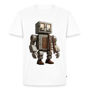 Brickhouse Bot avec porte et échelle - T-shirt Premium bio Homme - blanc - Devant - Nico (187cm)
