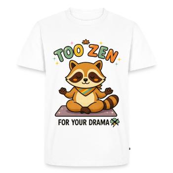 À Zen pour ton raton laveur dramatique - T-shirt Premium bio Homme - blanc - Devant - Nico (187cm)