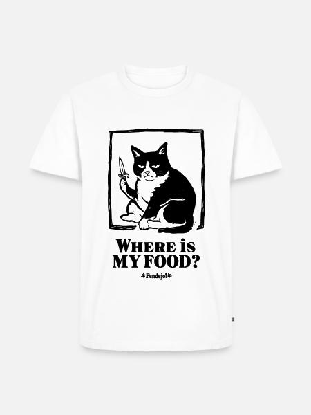 Wo ist mein Essen - Pendejo - Männer Premium Bio T-Shirt - Weiß