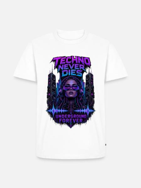 Techno Underground für immer - Männer Premium Bio T-Shirt - Weiß