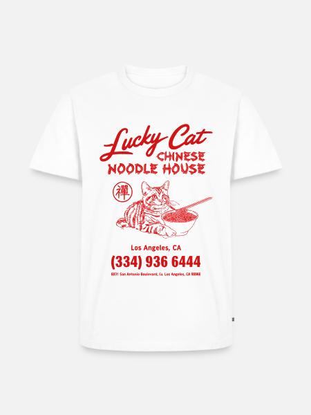 Lucky cat - Männer Premium Bio T-Shirt - Weiß