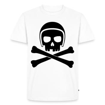 Skull with helmet black - Men's Premium Organic T-Shirt - white - Front - Nico (187cm)
