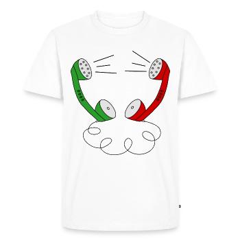 Telephones communication telephone conversation hello - Men's Premium Organic T-Shirt - white - Front - Nico (187cm)