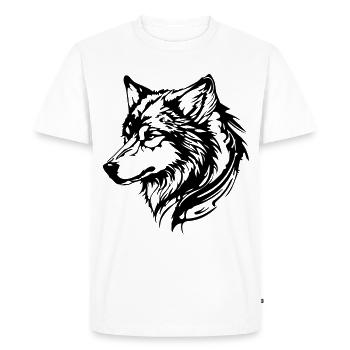 Tête de loup - T-shirt Premium bio Homme - blanc - Devant - Nico (187cm)