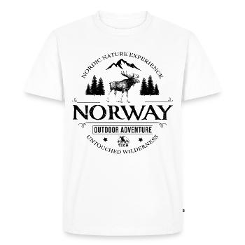 Norvège - Nordic Nature Experience - T-shirt Premium bio Homme - blanc - Devant - Nico (187cm)