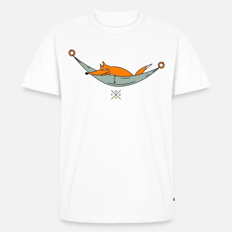 Schlauer Fuchs beim abhängen - Männer Premium Bio T-Shirt - Weiß