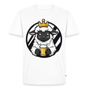 Sheep Beer Comic - Men's Premium Organic T-Shirt - white - Front - Nico (187cm)