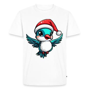 Colibri Oiseau Noël Mignon - T-shirt Premium bio Homme - blanc - Devant - Nico (187cm)