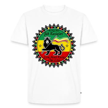 jah rastafari lion heart rasta - T-shirt Premium bio Homme - blanc - Devant - Nico (187cm)