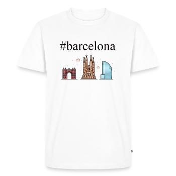 #Barcelone, capitale de la Catalogne - T-shirt Premium bio Homme - blanc - Devant - Nico (187cm)