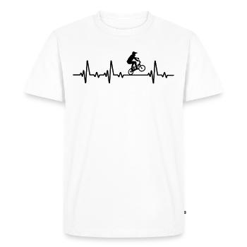 BMX rider heartbeat BMX bike gift - Men's Premium Organic T-Shirt - white - Front - Nico (187cm)