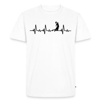 basketball heartbeat t-shirt basketball players - Men's Premium Organic T-Shirt - white - Front - Nico (187cm)
