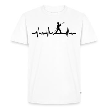 Firefighter Heartbeat T-shirt Firefighter - Men's Premium Organic T-Shirt - white - Front - Nico (187cm)