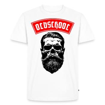 Crâne de barbe à l’ancienne - T-shirt Premium bio Homme - blanc - Devant - Nico (187cm)