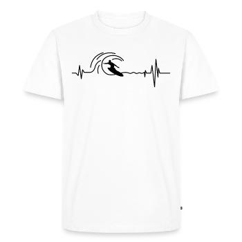 Surf Heartbeat Surf Surfer - T-shirt Premium bio Homme - blanc - Devant - Nico (187cm)