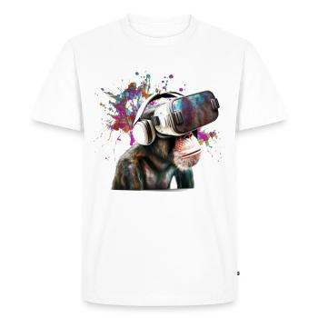 Monksy - Monkey with virtual reality glasses - Men's Premium Organic T-Shirt - white - Front - Nico (187cm)