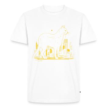 Cat Big City Yellow Cadeau - T-shirt Premium bio Homme - blanc - Devant - Nico (187cm)